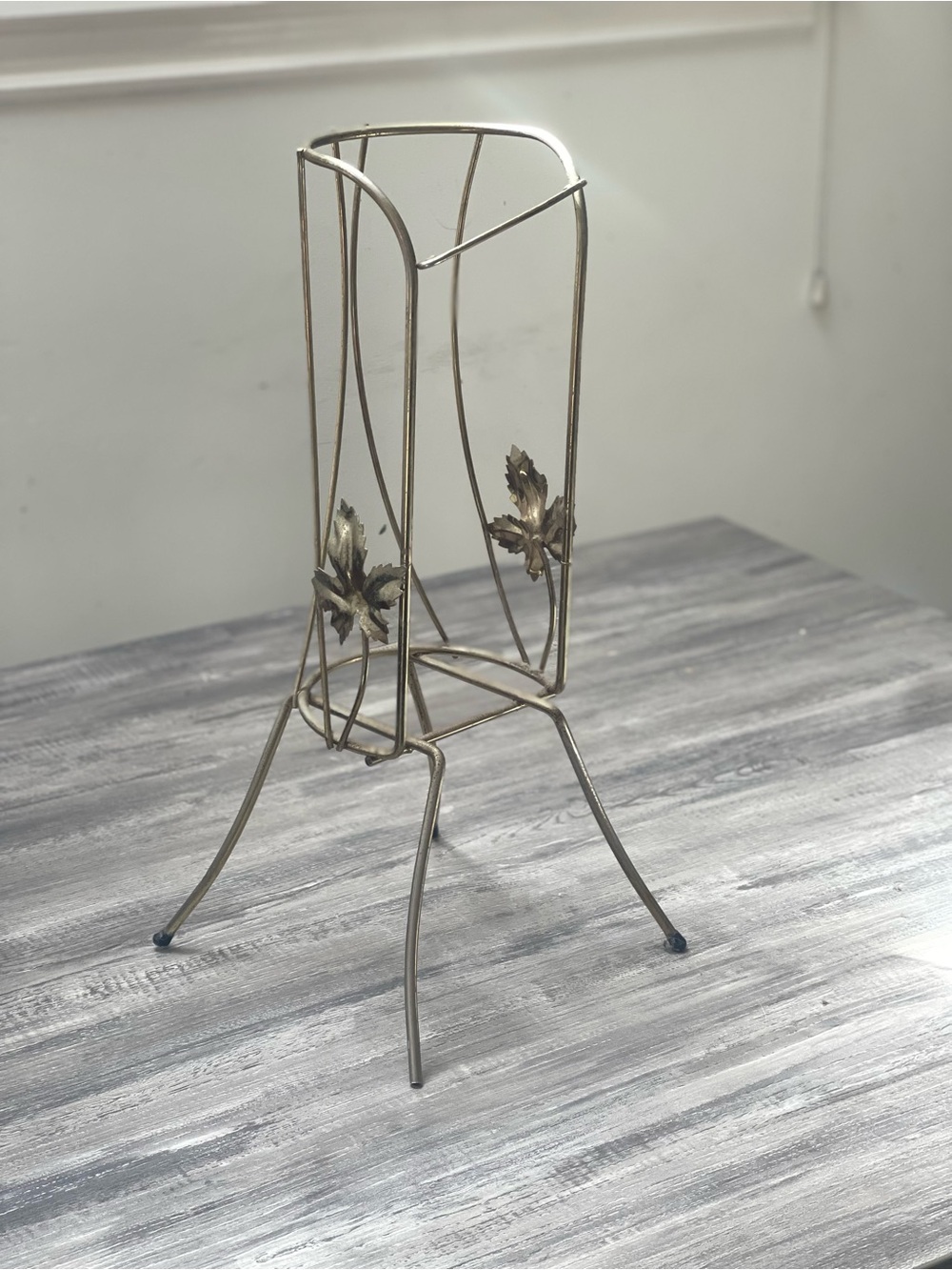 Ornate Gold Leaf Metal Sculpture Stand